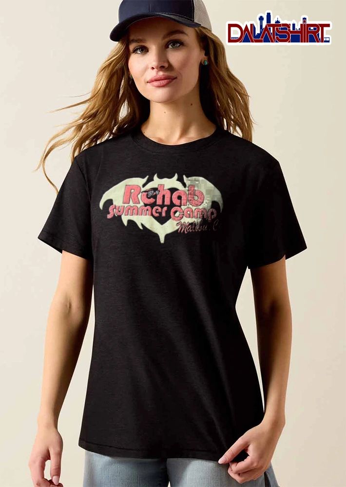 Rehab Summer Camp bat wings heart sunglasses graphic shirt