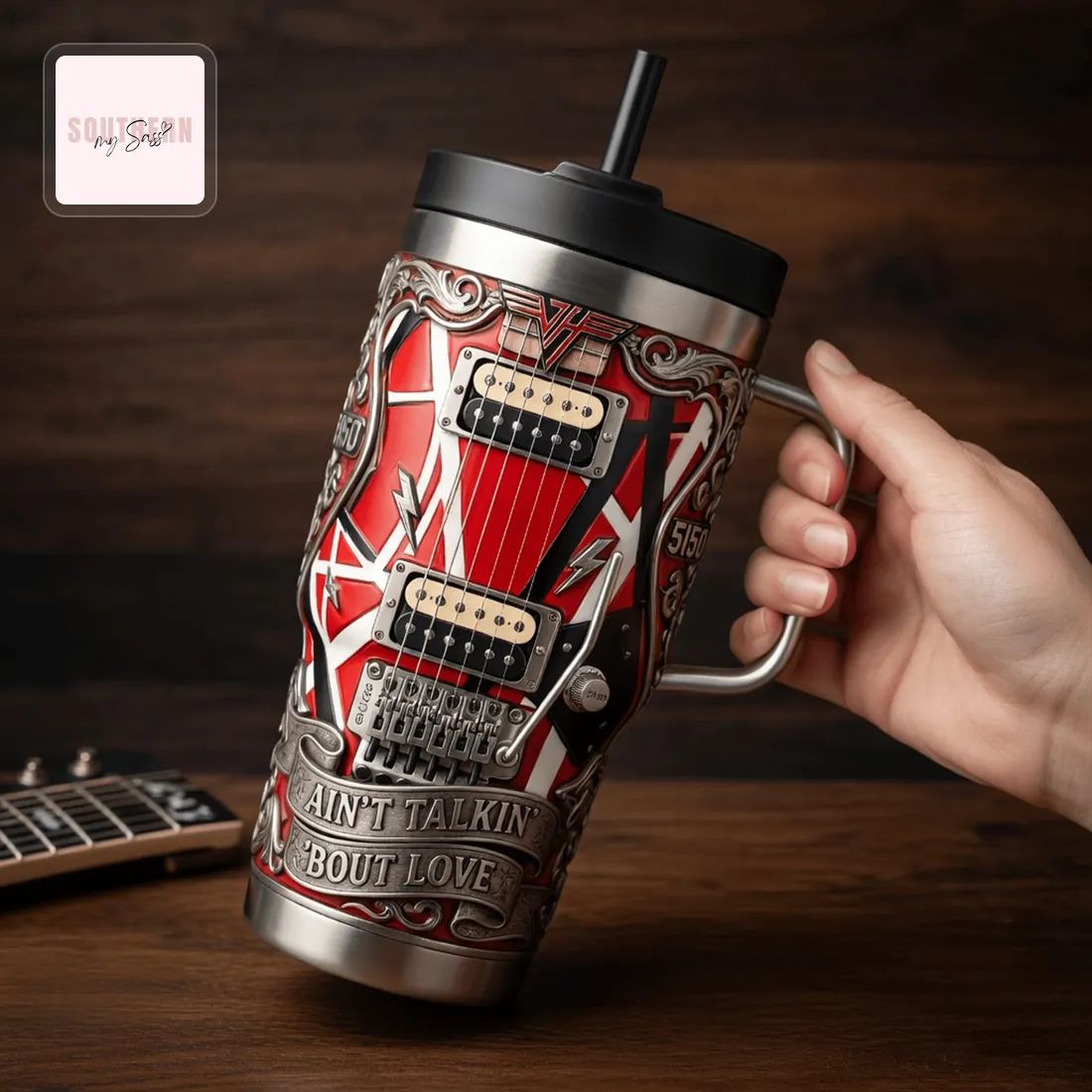 Van Halen Eddie Van Halen Frankenstrat Limited Edition 40oz Insulated Tumbler With Handle