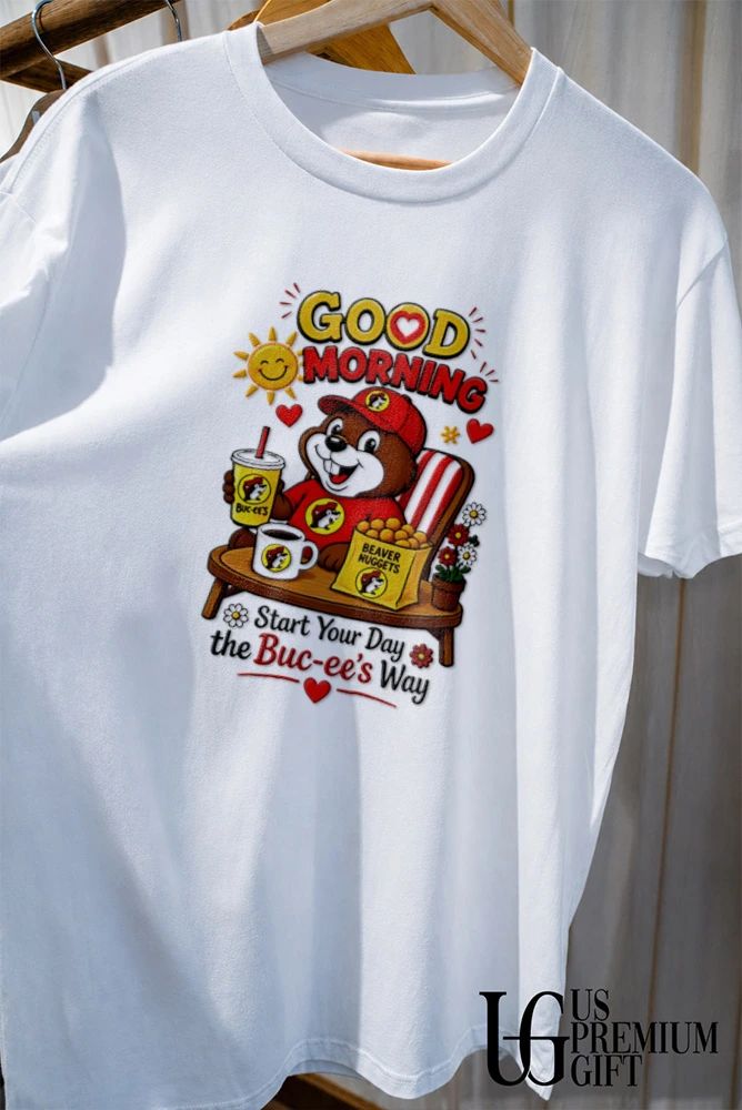 Buc-ee’s good morning start your day sunshine smiles and Buc-ee’s Way logo shirt