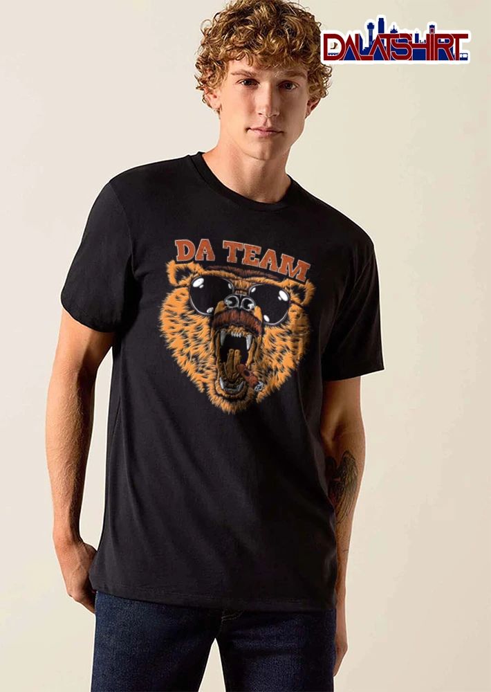 DA Team bear wearing sunglasses mustache cigar shirt