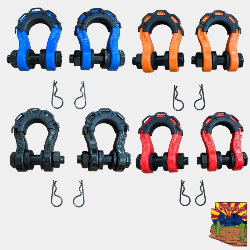 3/4 Forged Steel D-shackle set (8T) (LIFE TIME WARRANTY*) Black
