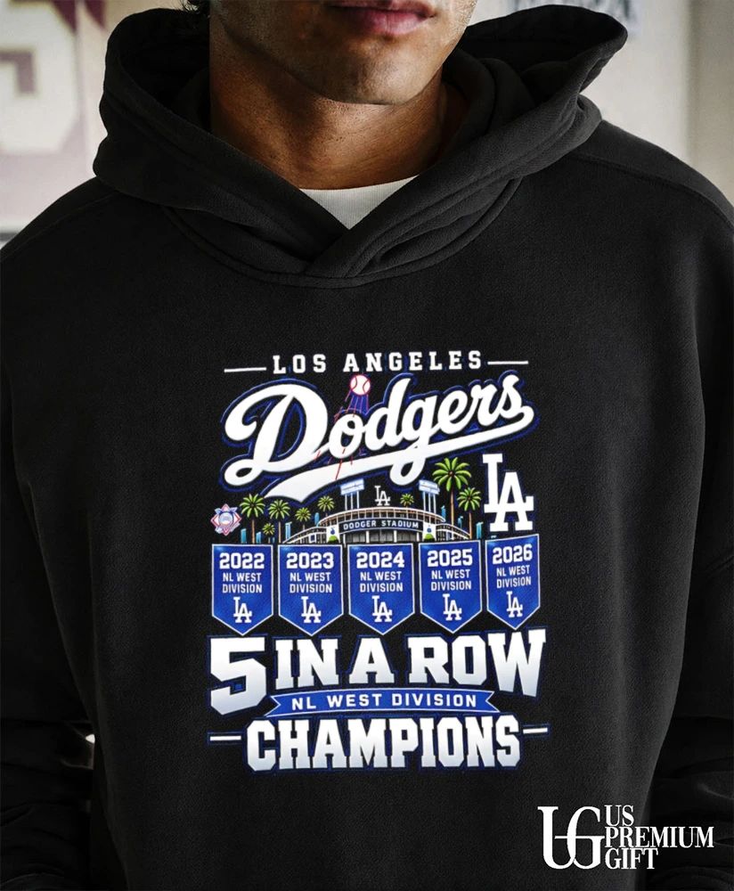 Los Angeles Dodgers 5 In A Row Champions 2026 shirt