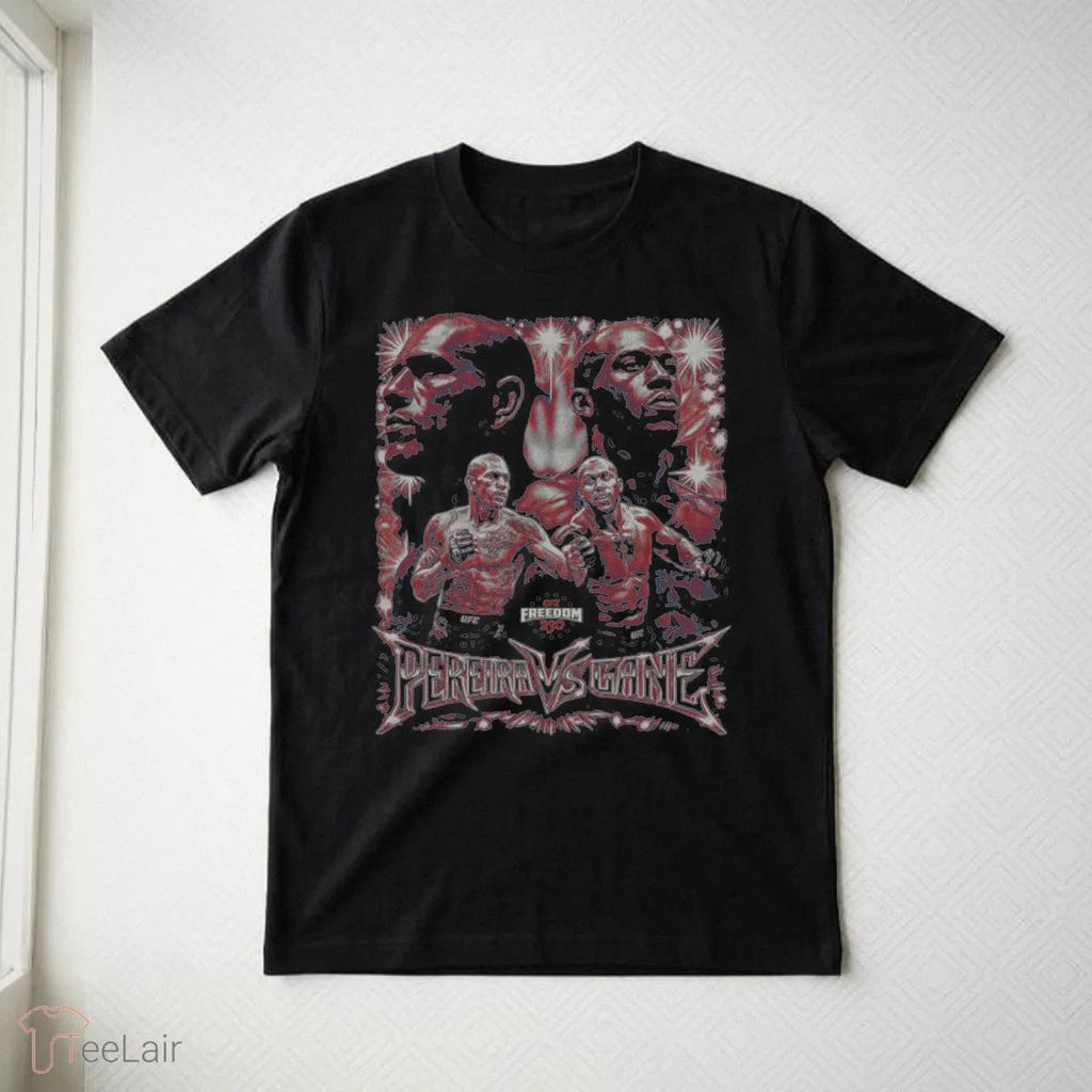 UFC Freedom 250 Alex Pereira Vs. Ciryl Gane Vintage Grunge WHT T-Shirt