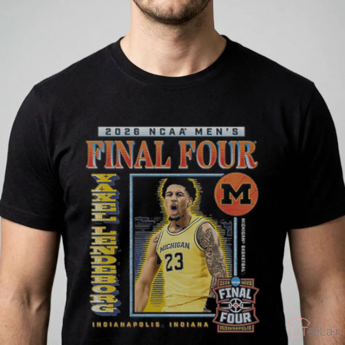 Michigan Wolverines Men’S Basketball Campus Ink Yaxel Lendeborg Final Four T-Shirt