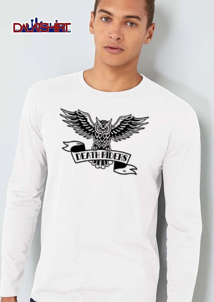 Death Riders owl with wings spread banner shirt
