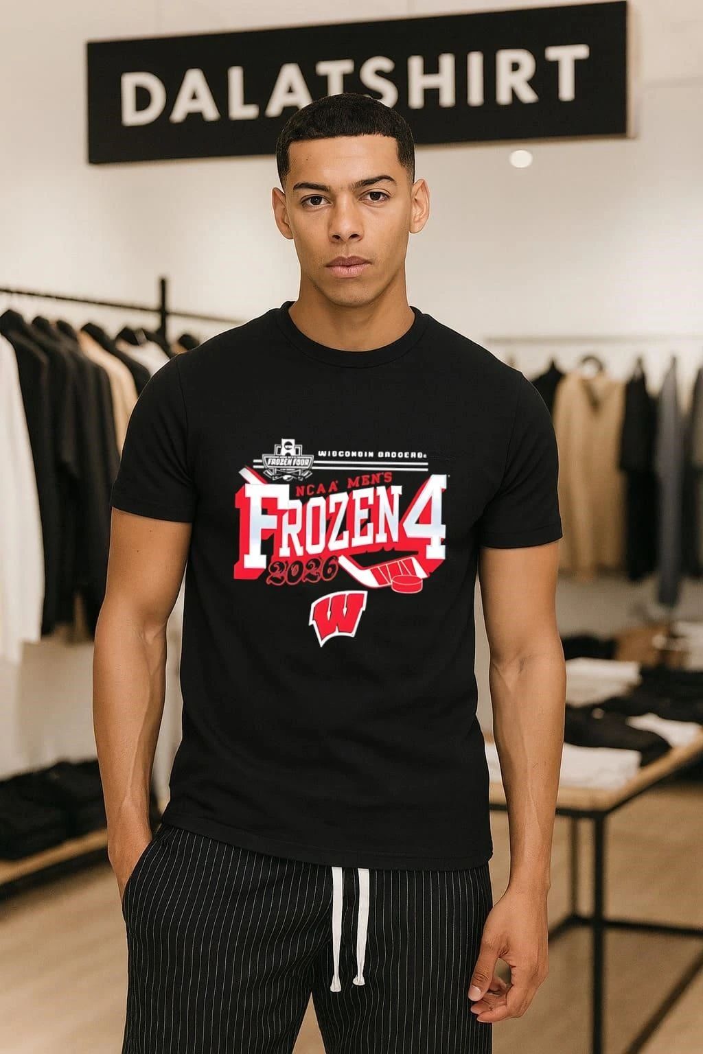 Wisconsin badgers 2026 men’s ice hockey frozen four shirt