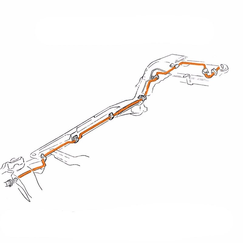 1972-77 Ford Maverick Tank to Pump 1/4″ Fuel Return Line 1pc, OE Steel