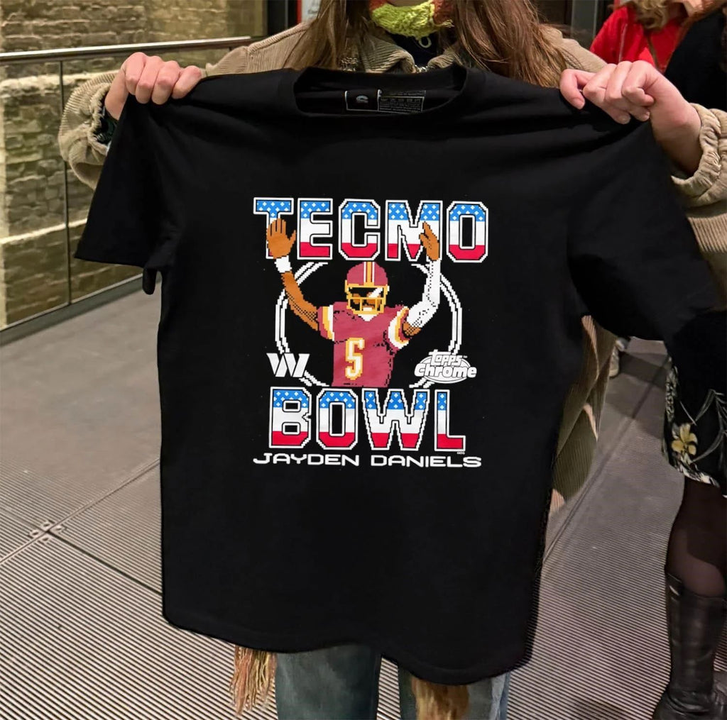 Tecmo Bowl x Topps Chrome Commanders Jayden Daniels shirt