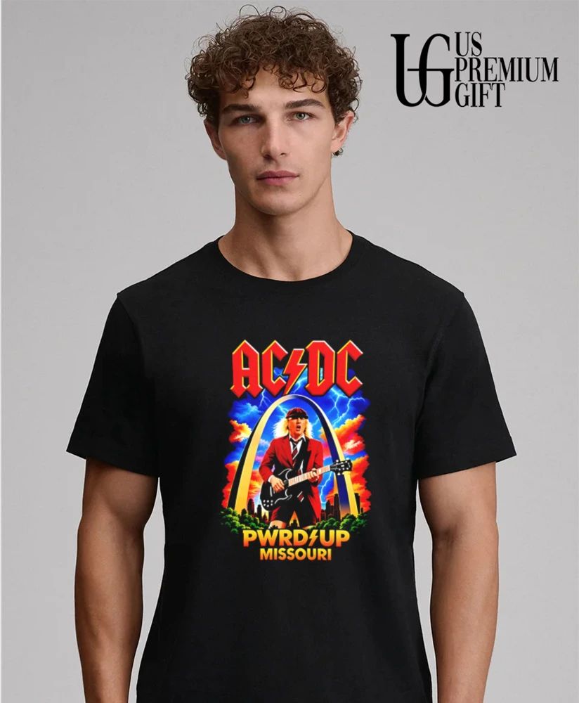 Angus Young PWRD Up Missouri Rock Band shirt