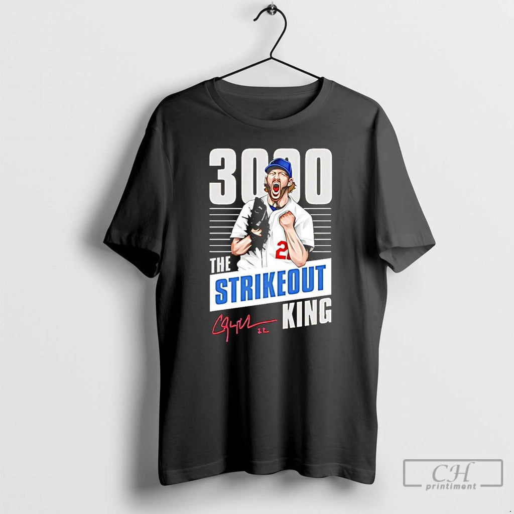 Classic Clayton Kershaw Strikeout King 3000 Los Angeles Dodgers Signature T Shirts Hoodie Longsleeve