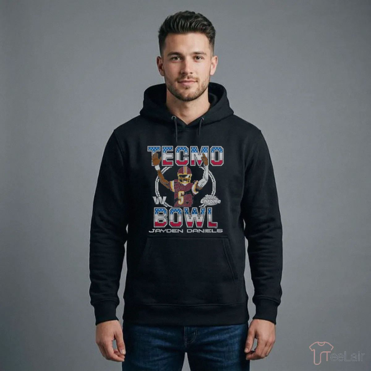 Tecmo Bowl X Topps Chrome Commanders Jayden Daniels T-Shirt