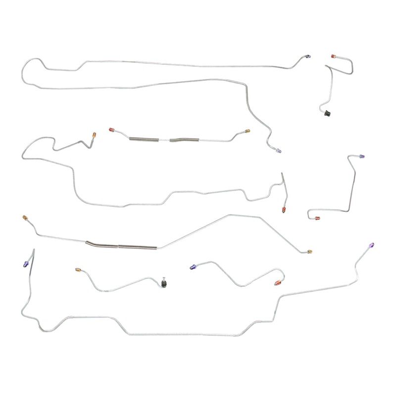 1968-69 Mercury Cyclone Manual Drum Brake Line Kit 9pc, OE Steel
