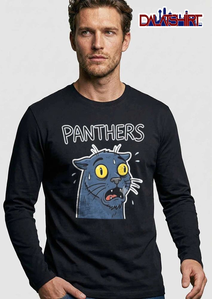 Carolina Panthers Black Panther sweating cartoon face meme shirt