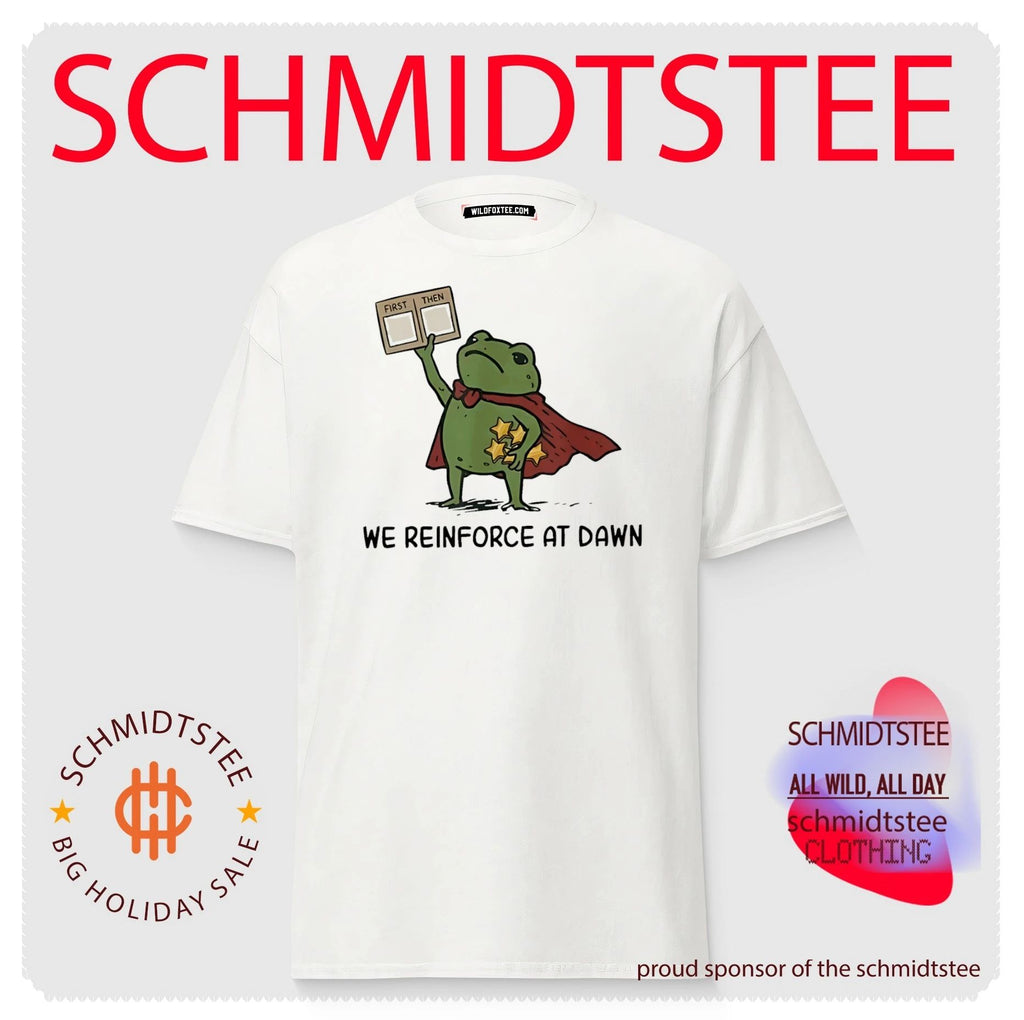 Cartoon frog we reinforce at dawn shirt