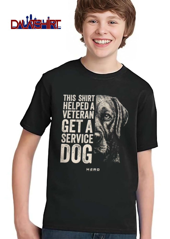 Hero Company Men’s This Shirt Helped A Veteran Get A Service Dog Black Tee