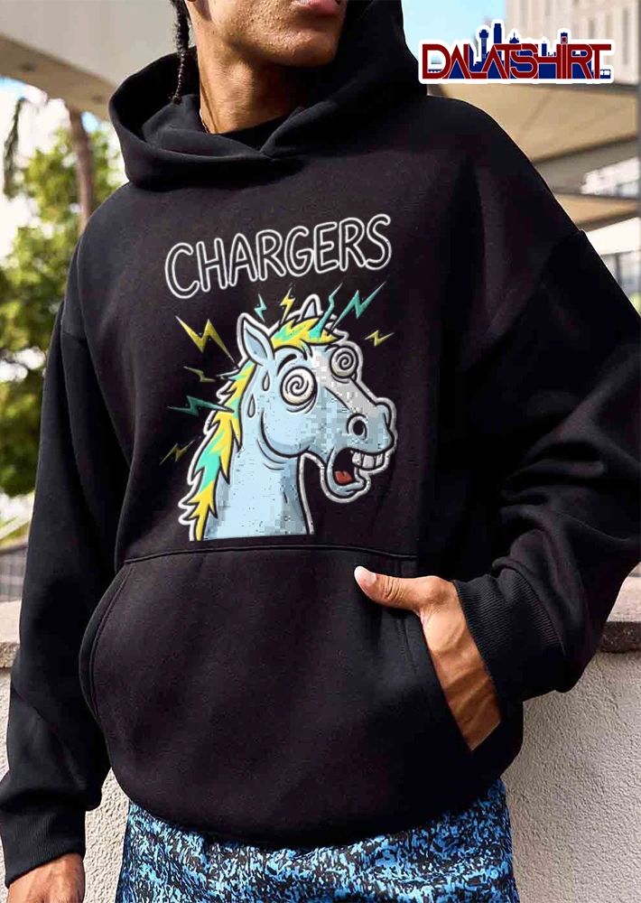 Los Angeles Chargers dazed horse lightning bolts cartoon meme shirt