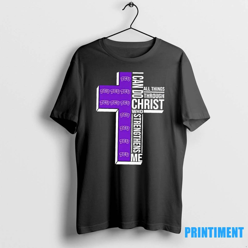 I Can Do All Things Through Christ Who Strengthens Me Tcu Horned Frogs Football Cross