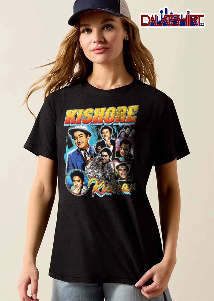 Kishore Kumar multiple portraits indian singer actor shirt