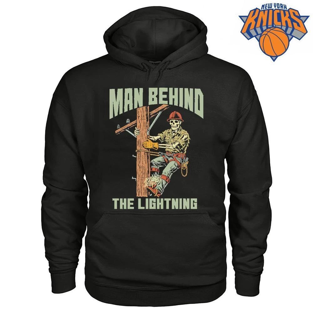 Man Behind The Lightning Lineman Skeleton Electrician Working Man Graphic Vintage shirt