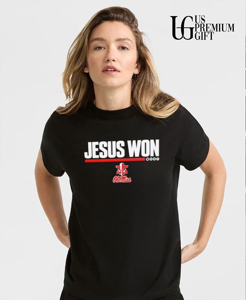 Trinidad Chambliss wearing Jesus Won Ole Miss shirt