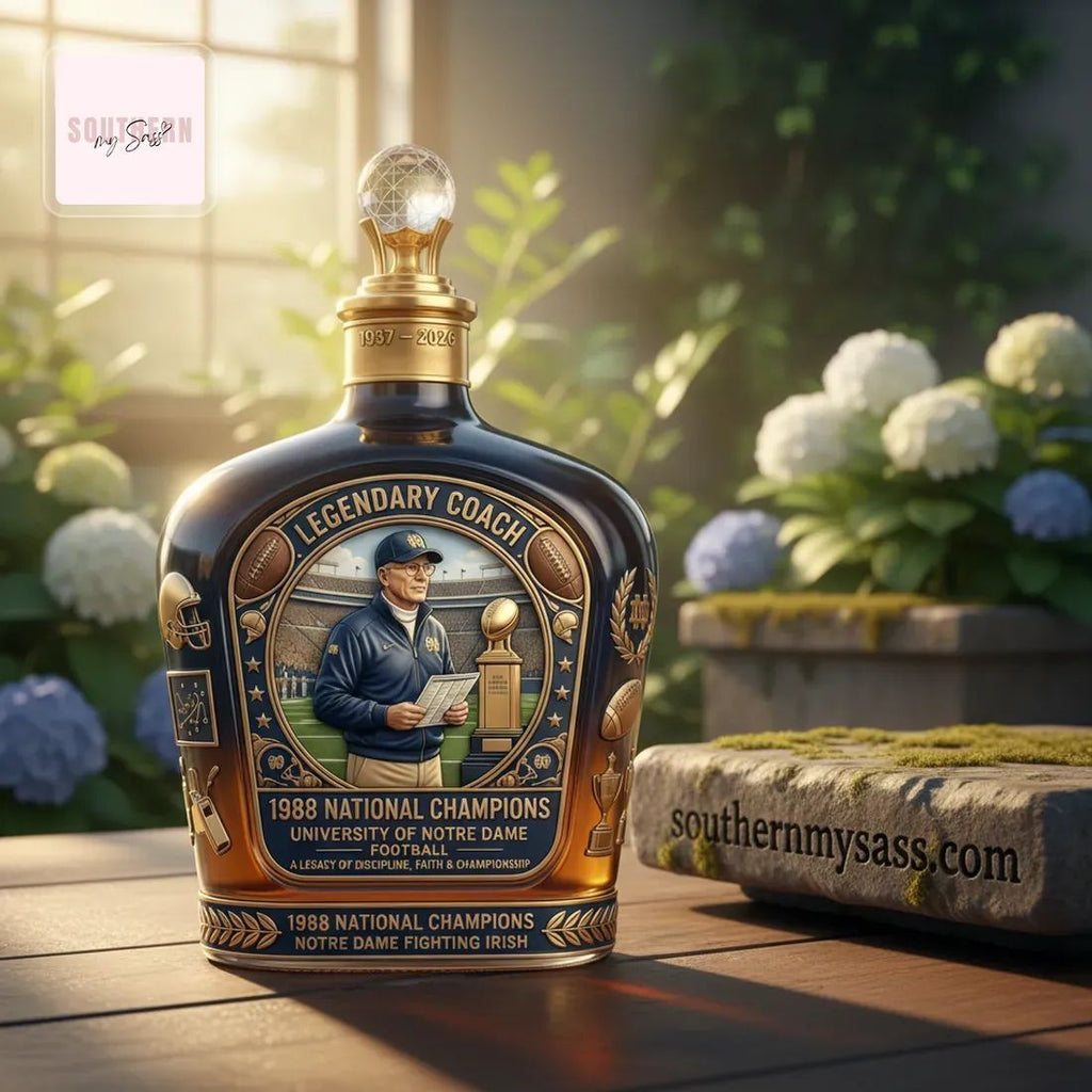 Lou Holtz Legendary Coach 1988 Notre Dame National Champions Commemorative Whiskey Bottle