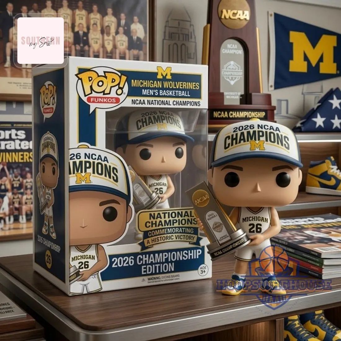 Michigan Wolverines 2026 NCAA Champions Pop Figure Doll