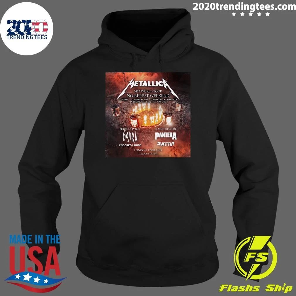 Metallica M72 No Repeat Weekend London Stadium Gojira July 5 2026 Concert Shirt