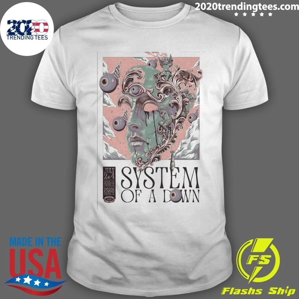 System Of A Down Paris France July 2-4, 2026 Tee Shirt