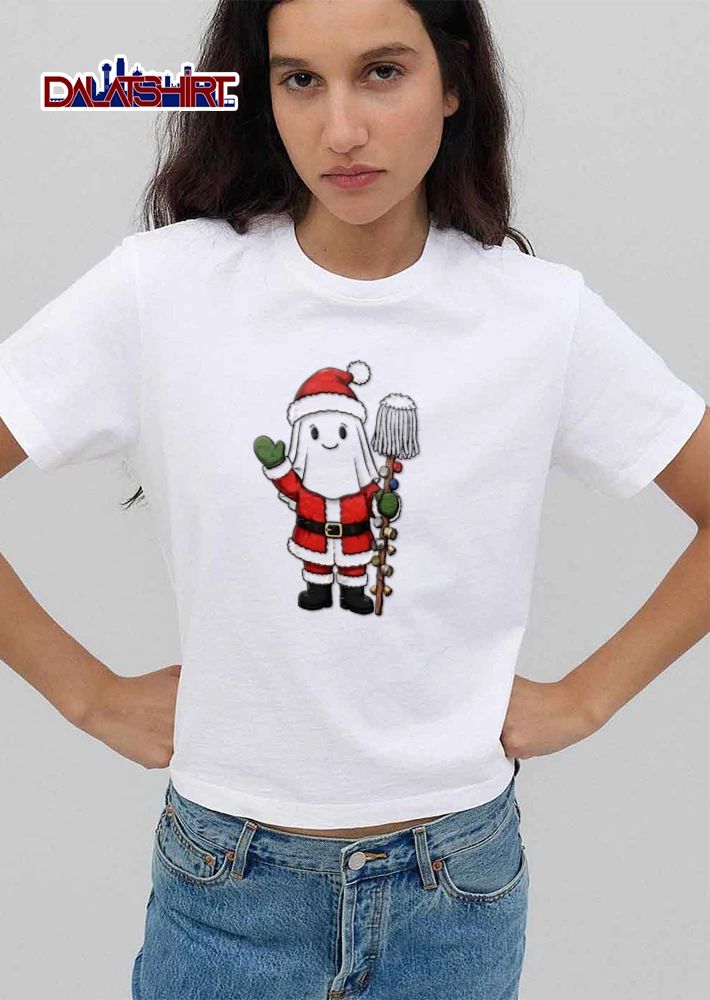 Santa ghost wearing suit mop shirt