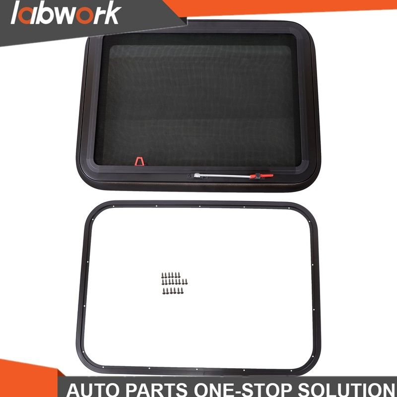 Labwork RV Exit Window 30″W x 22″H with detachable screen and mounting frame