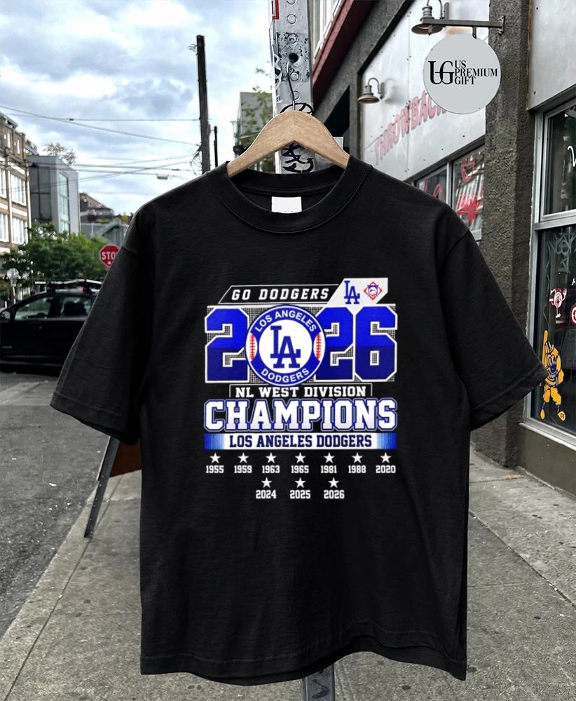 Los Angeles Dodgers Go Dodgers 2026 NL West Division Champions 10 Stars logo shirt