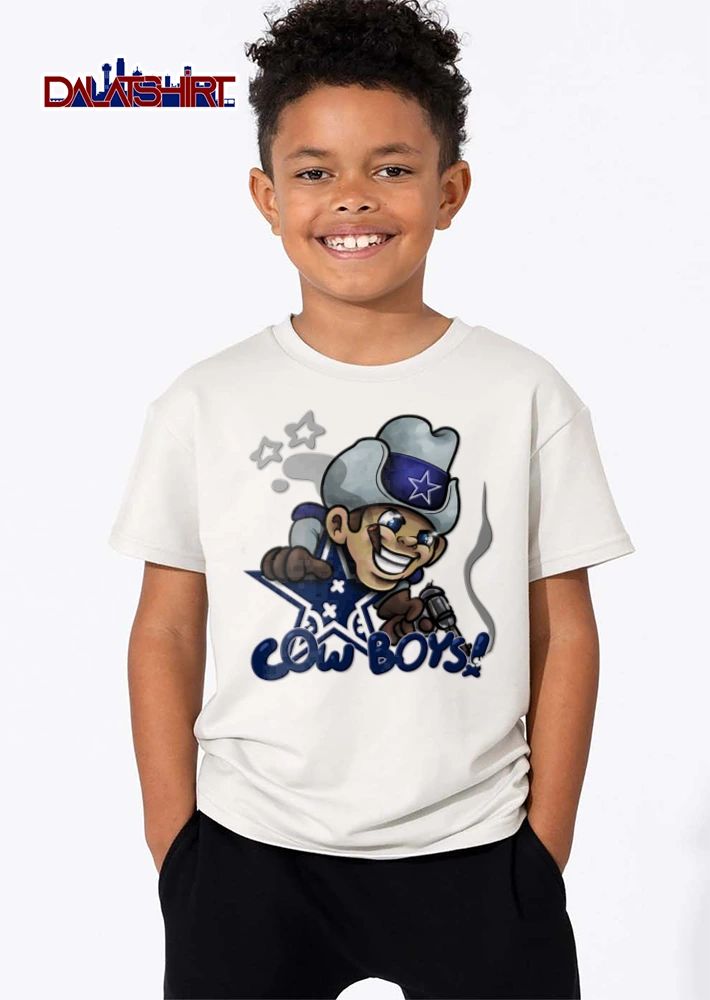 Dallas Cowboys Tyrus Wheat 59 cartoon cowboy holding revolver cigar shirt