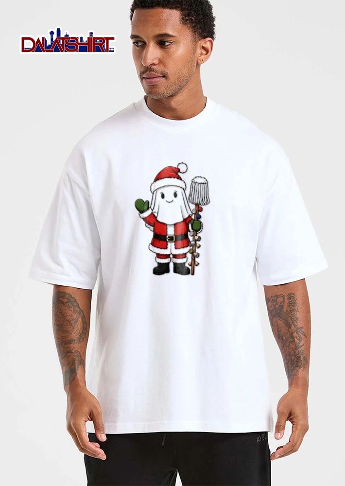 Santa ghost wearing suit mop shirt