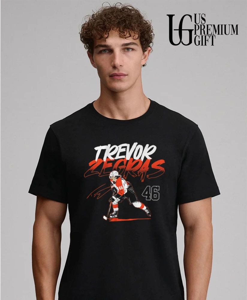 Trevor Zegras Philadelphia Flyers hockey slap shot number signature shirt
