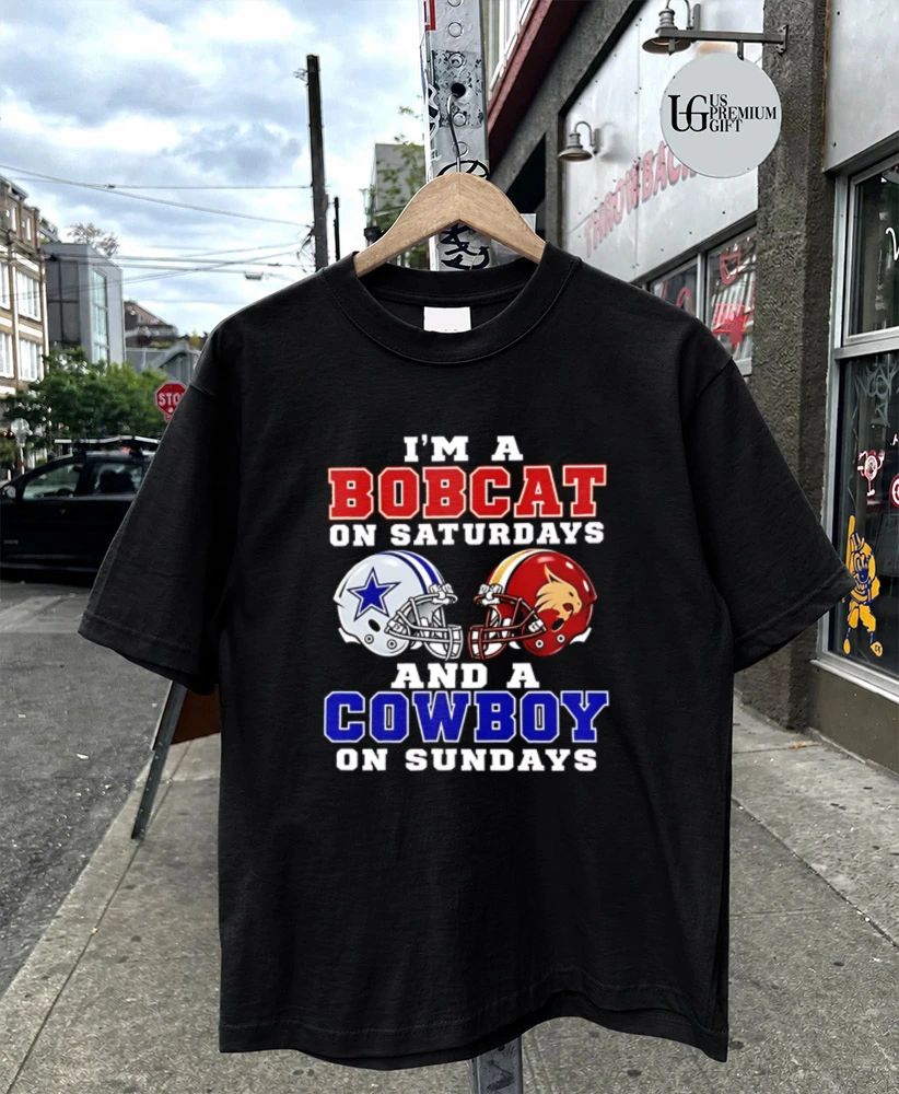 I’m a Texas State Bobcats on Saturdays and a Dallas Cowboys on Sundays helmet shirt