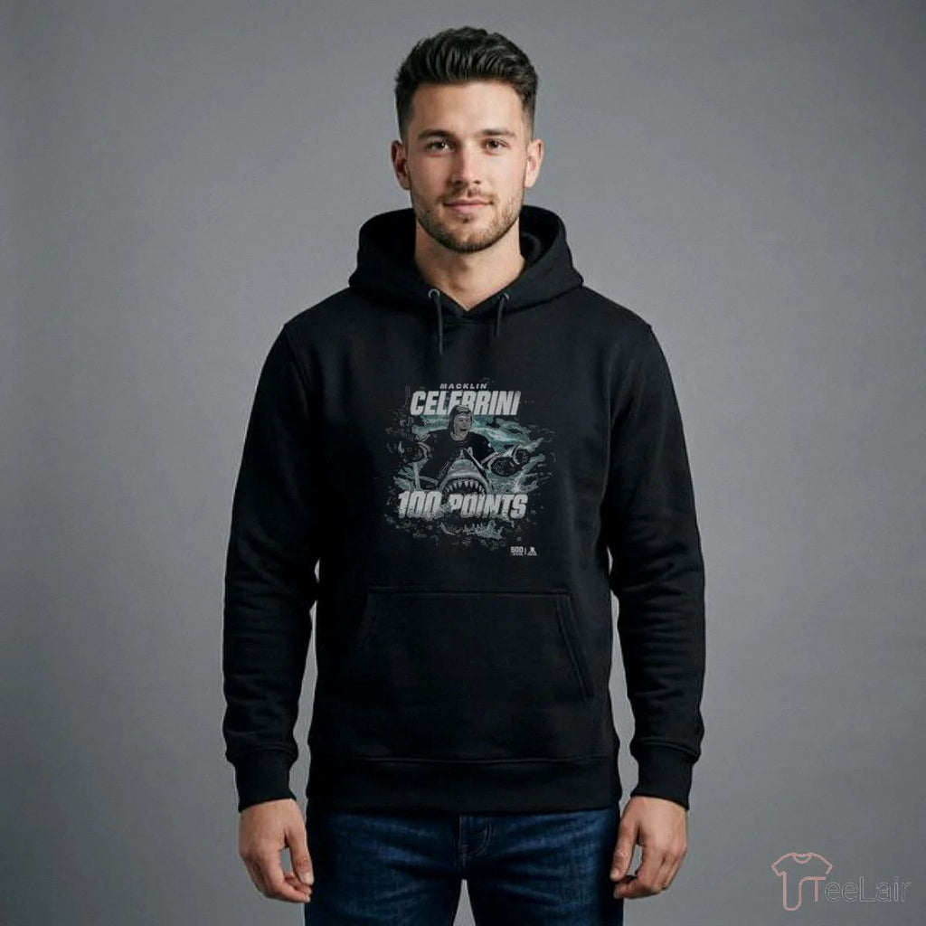 Macklin Celebrini San Jose 100 Points WHT Shirt