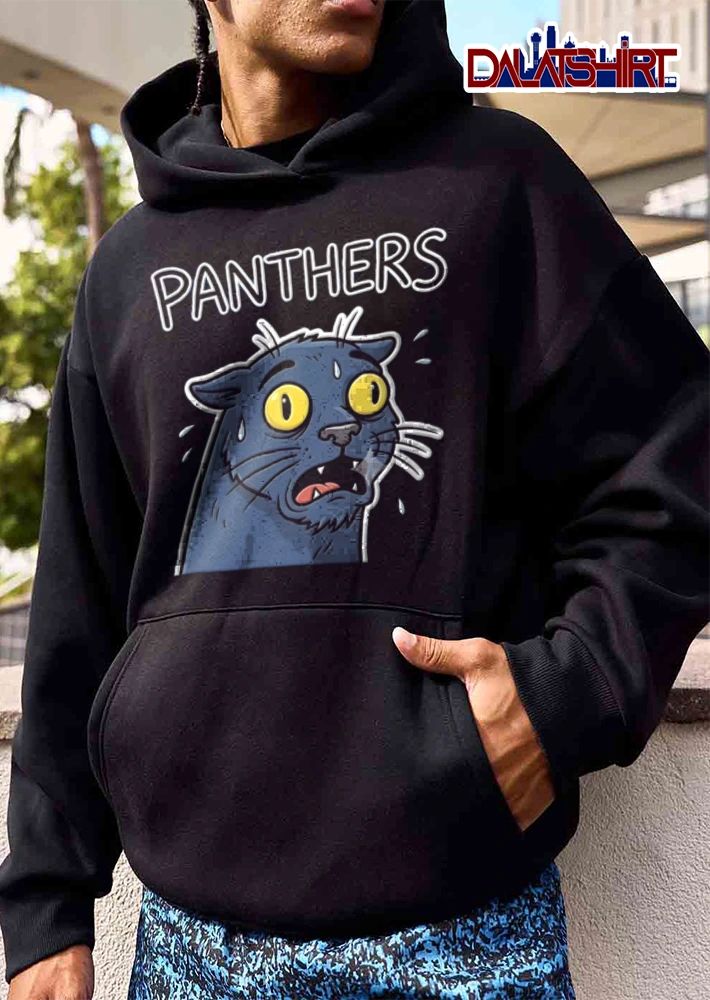 Carolina Panthers Black Panther sweating cartoon face meme shirt