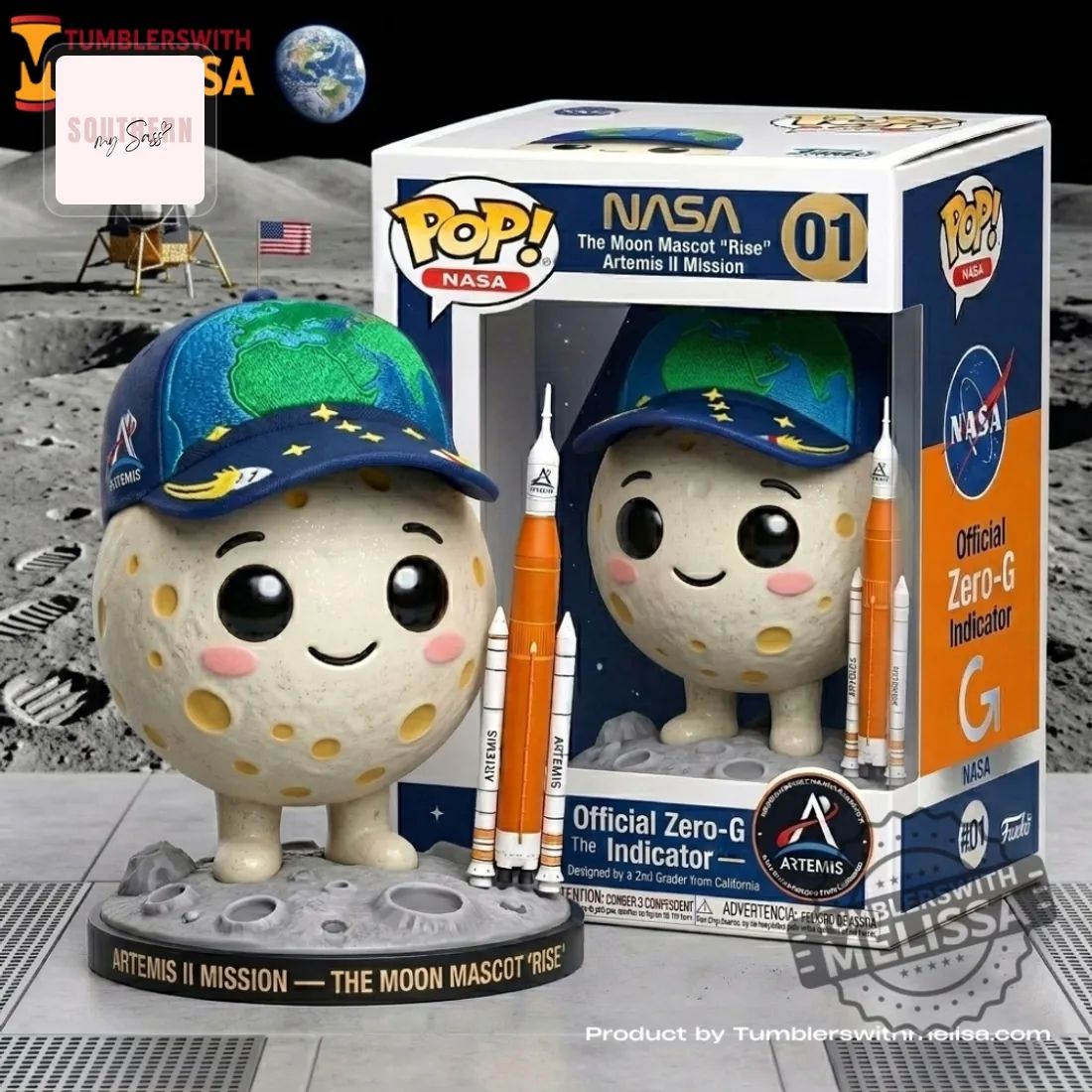 Nasa Artemis Ii Mission The Moon Mascot Rise Funko Pop Figure Doll