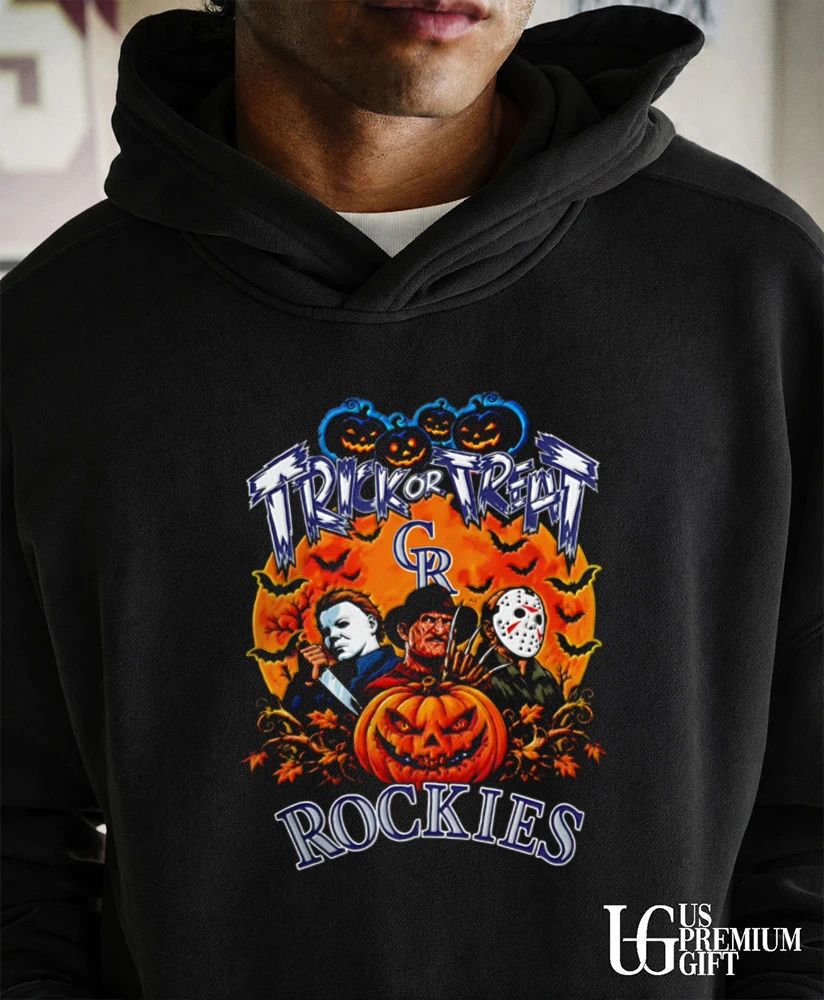 Colorado Rockies Trick or Treat Horror Characters Halloween shirt