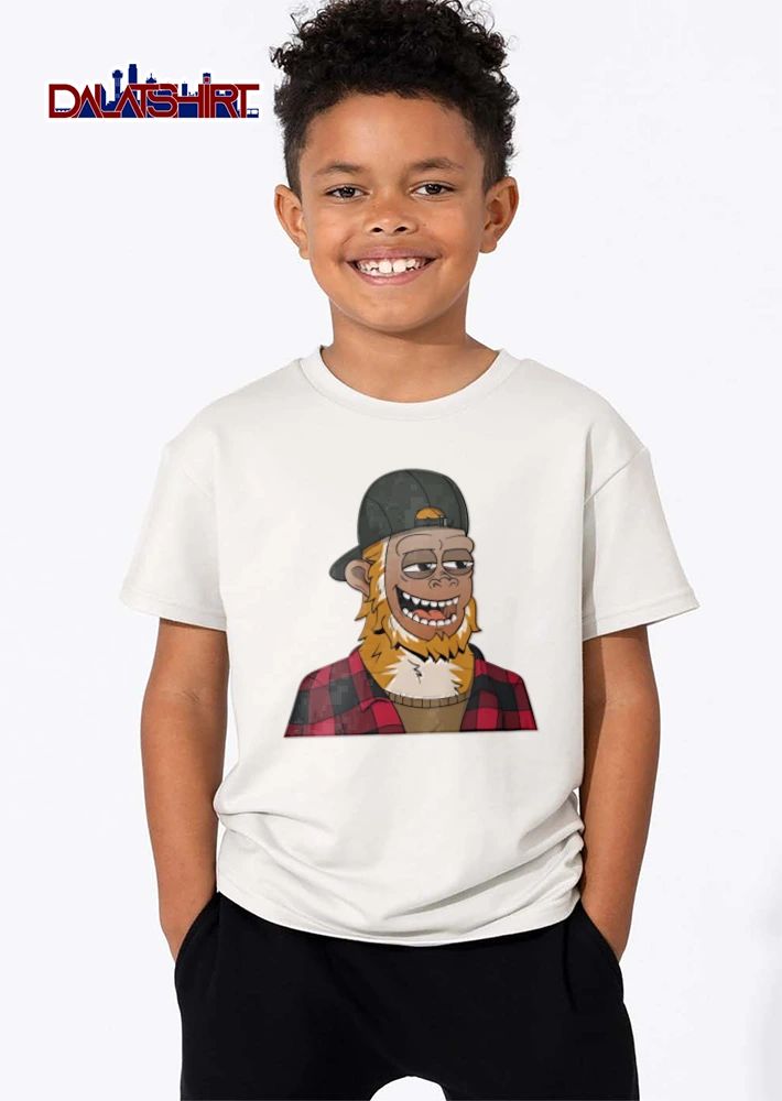 Monkey cartoon wearing baseball cap shirt