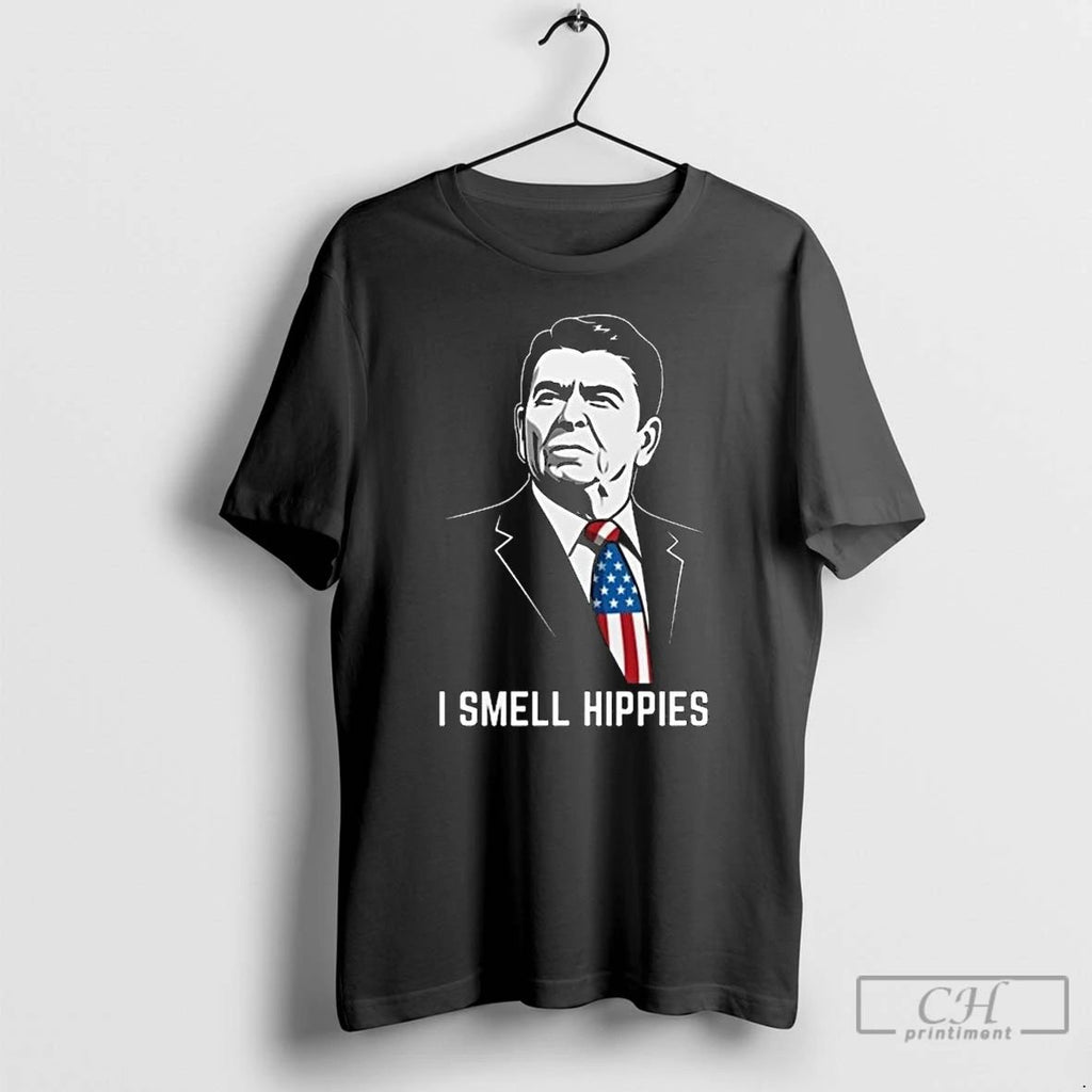 Classic Ronald Reagan I Smell Hippies Long Sleve T Shirts Hoodie Longsleeve