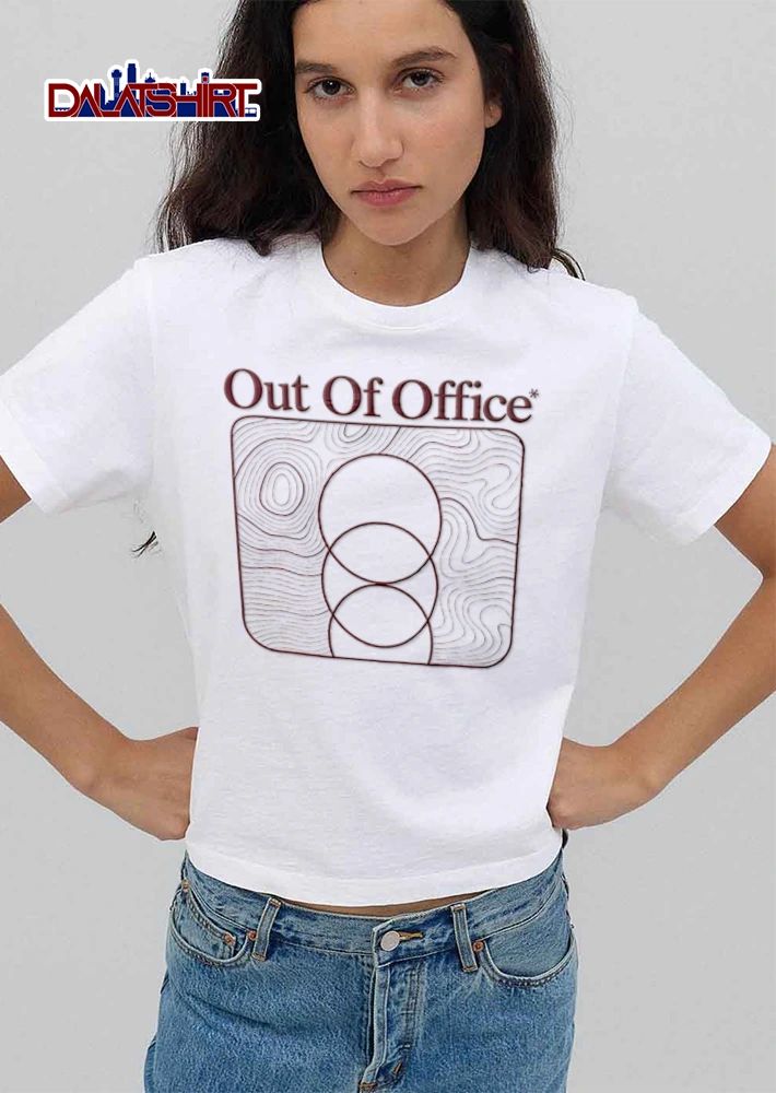 Out Of Office topographic lines three overlapping circles shirt