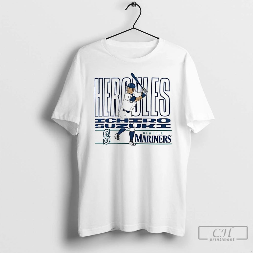 Classic Seattle Mariners Hercules Ichiro Suzuki Cooperstown Player T Shirts Hoodie Longsleeve