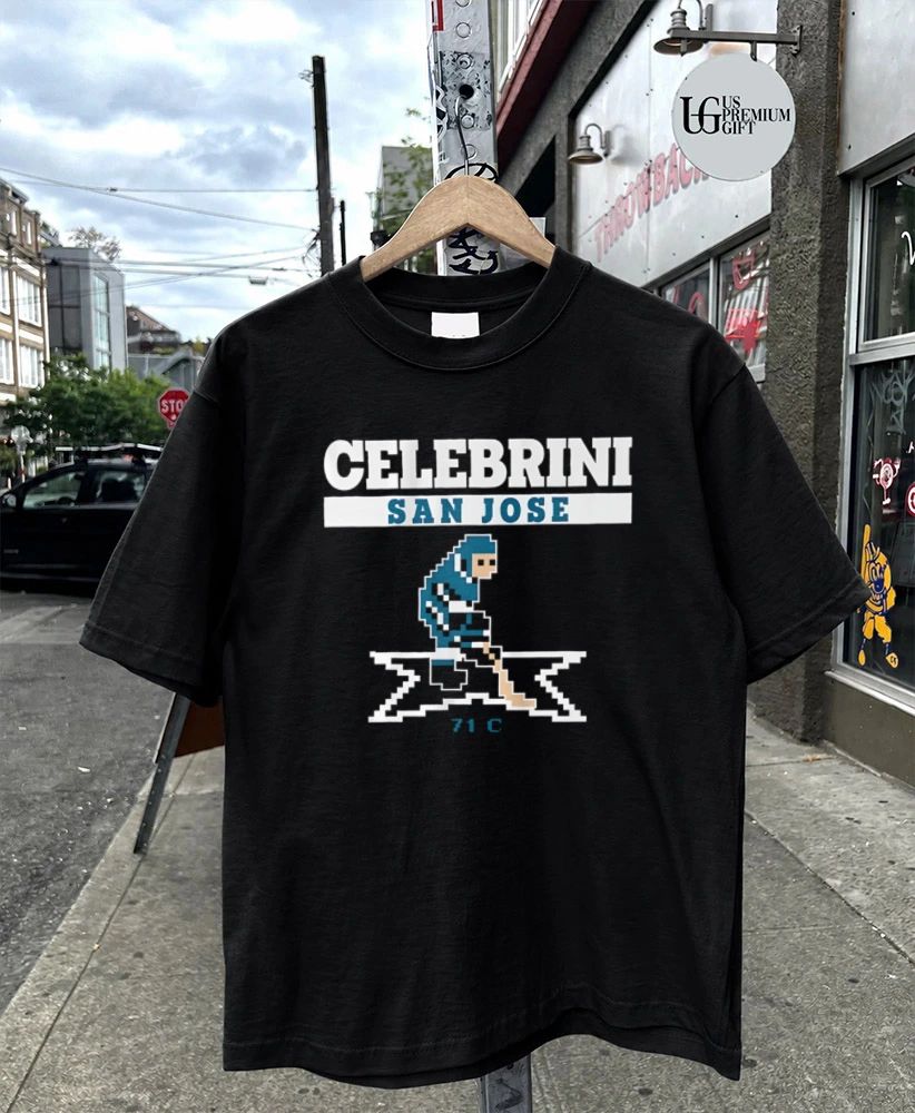 Macklin Celebrini San Jose Sharks hockey 71C pixel shirt