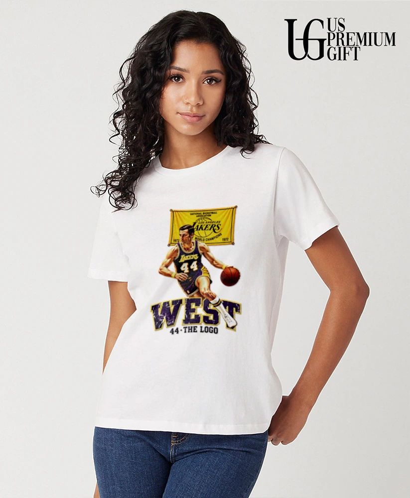 Jerry West Los Angeles Lakers NBA 44 the logo shirt