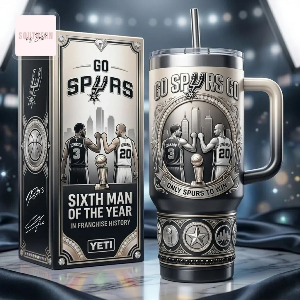 Premium San Antonio Spurs Sixth Man Commemorative 40oz Insulated Tumbler With Handle