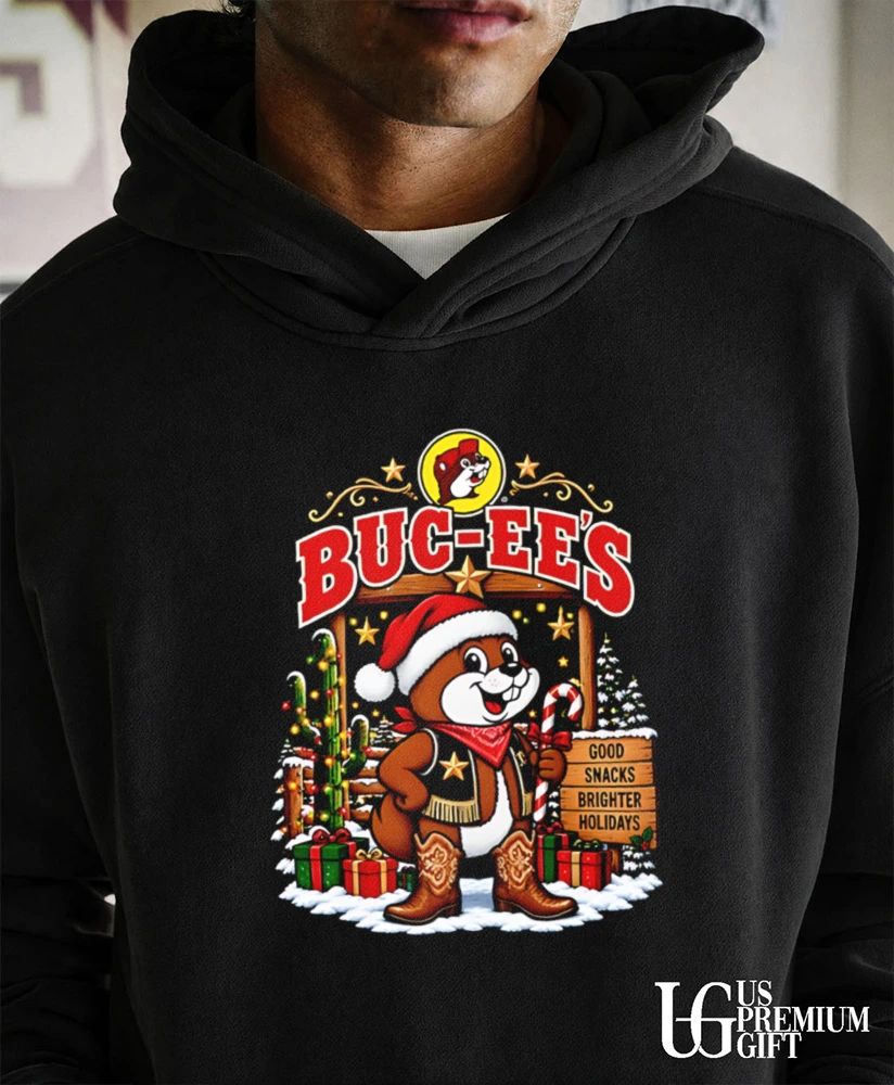 Buc-ee’s sleighs the holidays good snacks brighter holidays shirt
