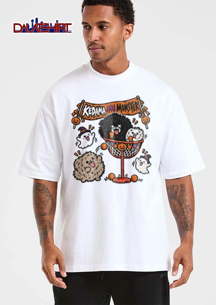 Kedama Inu Monster fluffy monsters ghosts basketball hoop shirt