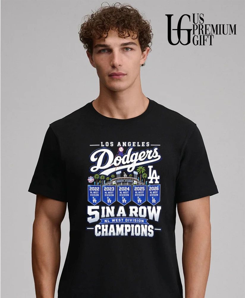 Los Angeles Dodgers 5 In A Row Champions 2026 shirt