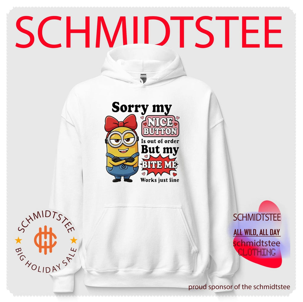 Minion Sorry My Nice Button Is out of Order but My Bite Me Works Just Fine shirt